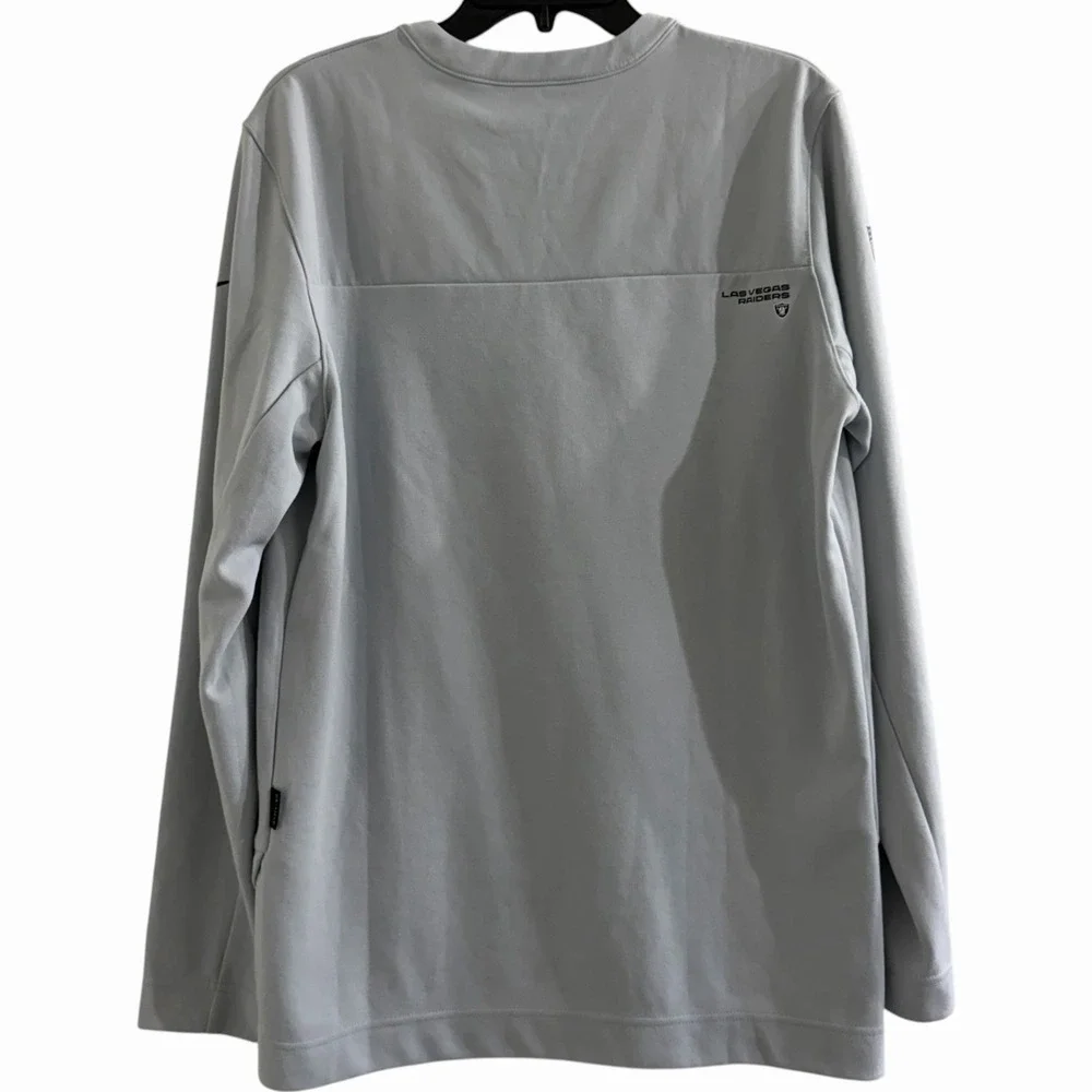 Nike‎ Las Vegas Raiders Dri-FIT On Field Quarter Zip Pullover Gray Men's M NFL